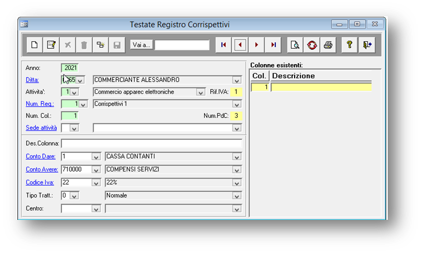 Contabilizzazione corrispettivi da RT – Namirial Vertical Software Products