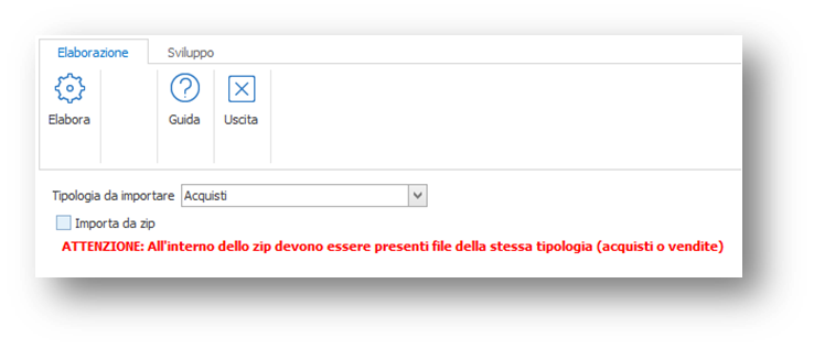 Importazione file xml corrispettivi